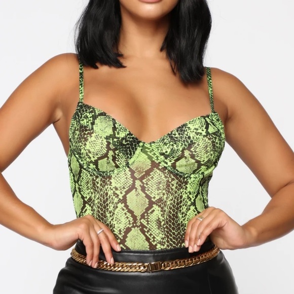 Neon green/yellow and black sheet bodysuit - Picture 2 of 5